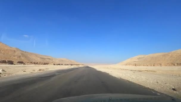 Conduire Sur Une Autoroute Milieu Désert Egypte — Video