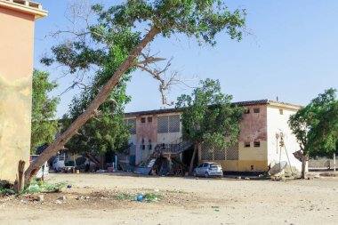 Berbera, Somaliland - 10 Kasım 2019: Boş Berbera Şehir Sokaklarında Yaşayan Evler ve Farklı Binalar