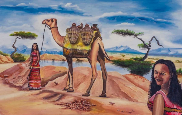 Hargeisa Somaliland November 2019 Symbolism Somaliland War Bright Colorful Paintings — стокове фото