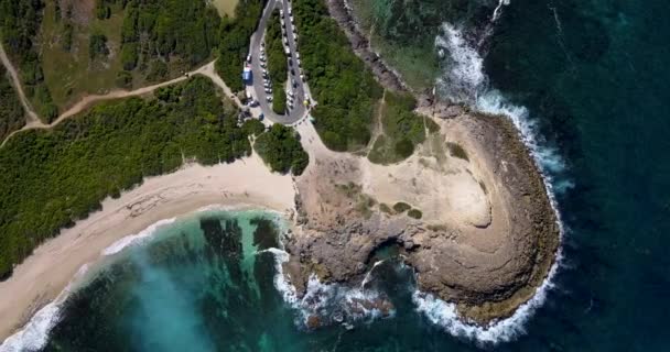 Aerial Views Guadeloupe Pointe Des Chateaux — Stock Video