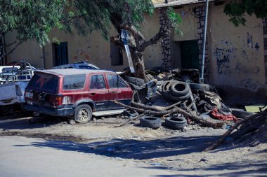 Hargeisa, Somaliland - 10 Kasım 2019: Başkent Caddelerinin Yoksul Bölgesi Şehir Manzarası