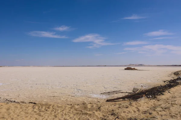 Vista Cerca Carretera Centro Salt Lake Aftanas Siwa Oasis Egipto — Foto de Stock