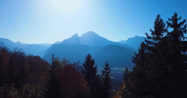 Vue Aérienne Des Paysages Naturels Des Montagnes Autour Berchtesgaden — Video