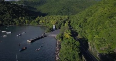 Guadeloupe 'daki Yeşil Göl' ün Hava Görüntüsü