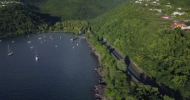 Guadeloupe 'daki Yeşil Göl' ün Hava Görüntüsü