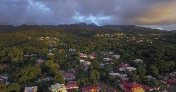 Landschaften Der Insel Guadeloupe Bei Sonnenuntergang — Stockvideo