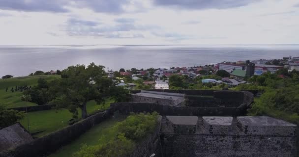 グアドループのルイ デルグレ砦の空中風景 — ストック動画