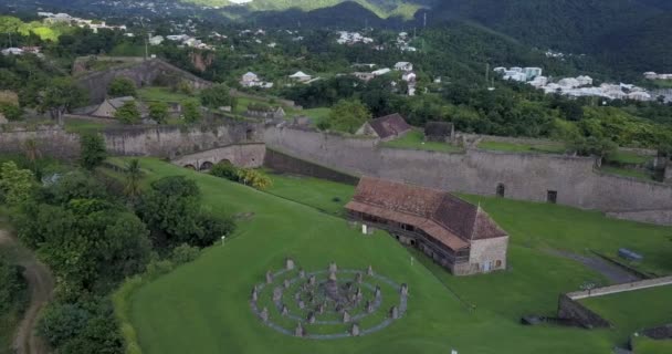 Flygfoto Över Fort Louis Delgres Guadeloupe — Stockvideo