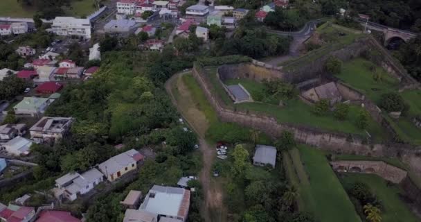 Vista Aérea Fort Louis Delgres Guadalupe — Vídeo de Stock