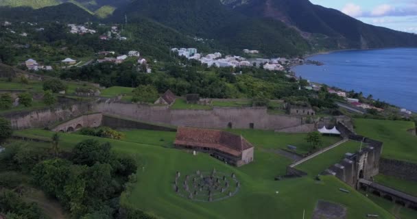 Widok Lotu Ptaka Fort Louis Delgres Gwadelupa — Wideo stockowe