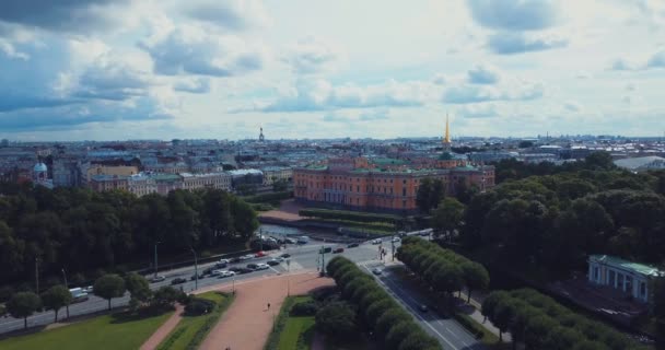 Panorama Lotnicza Centrum Sankt Petersburga Latem — Wideo stockowe