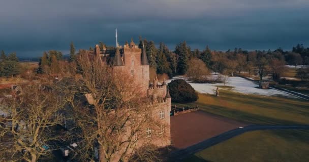 Vue Aérienne Château Glamis Écosse — Video