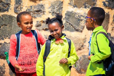 Asmara, Eritre - 02 Kasım 2019: Asmara Caddelerindeki Yerel Halk