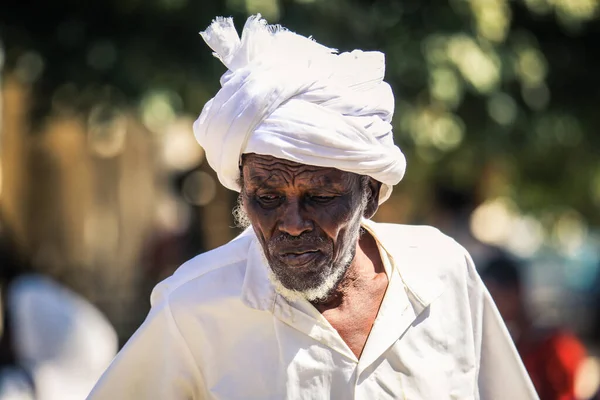 Keren Eritrea November 2019 Local Eritrean Man Traditional White Dress — стокове фото