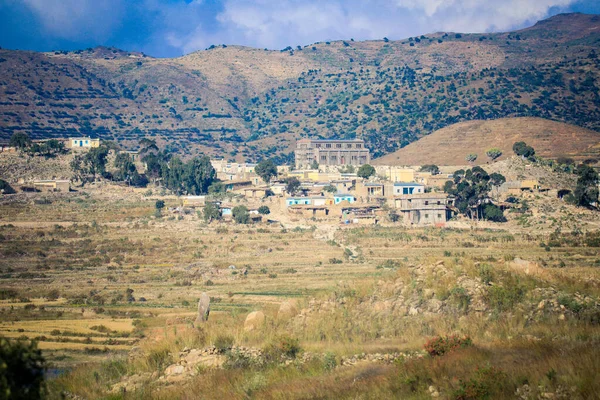 Piccolo Villaggio Locale Con Case Tipiche Keren Eritrea — Foto Stock