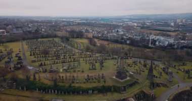 İskoçya 'daki Glasgow Mezarlığı' nın havadan görünüşü