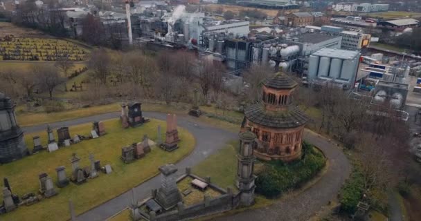 Flygfoto Över Glasgow Necropolis Skottland — Stockvideo