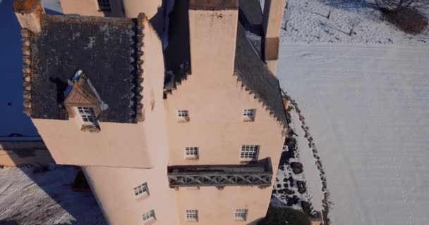 Vista Aérea Del Castillo Aboyne Escocia — Vídeo de stock