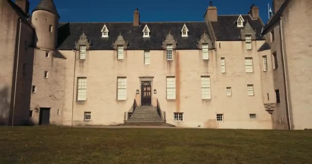 Vista Aérea Del Castillo Del Tambor Escocia — Vídeos de Stock