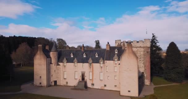 苏格兰德拉姆城堡的航空景观 — 图库视频影像