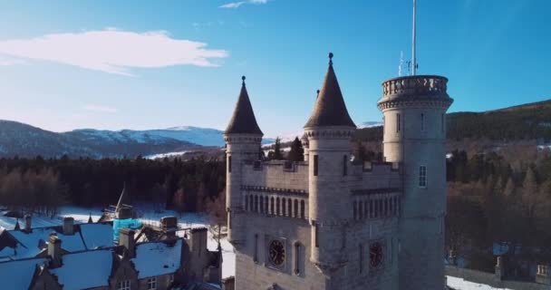 Вид Воздуха Замок Балморал Шотландии — стоковое видео