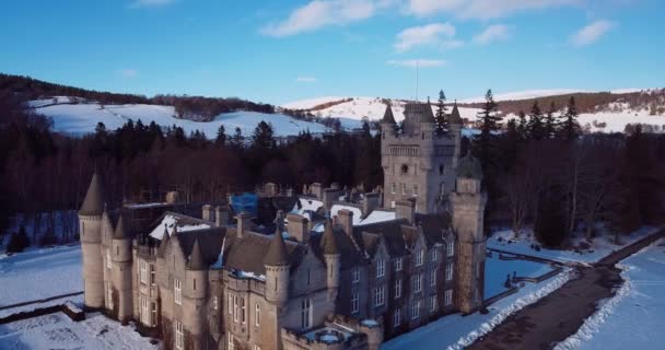 Luchtfoto Van Balmoral Castle Schotland — Stockvideo