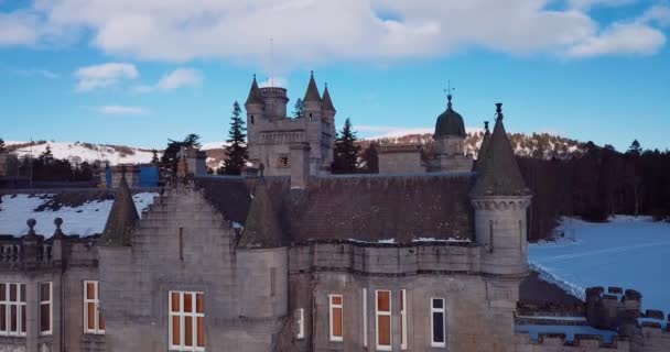 Widok Lotu Ptaka Zamek Balmoral Szkocji — Wideo stockowe