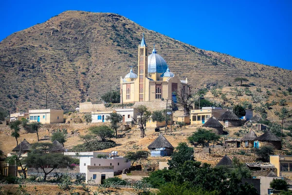 Pequeño Pueblo Local Con Casas Típicas Keren Eritrea — Foto de Stock