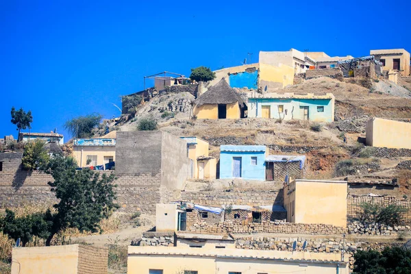 Pequeño Pueblo Local Con Casas Típicas Keren Eritrea —  Fotos de Stock