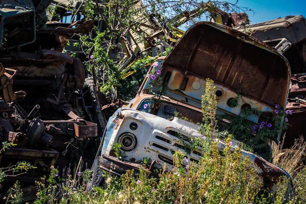 Asmara, Eritre 'deki Tank Mezarlığında Terk Edilmiş Ordu Tankları