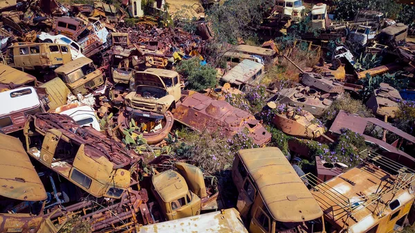 Abandoned Army Tanks Tank Graveyard Asmara Eritrea — Stock Photo, Image