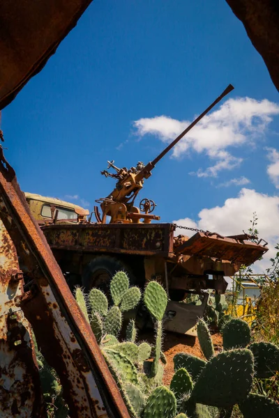 Abandoned Army Tanks Tank Graveyard Asmara Eritrea — Stock Photo, Image