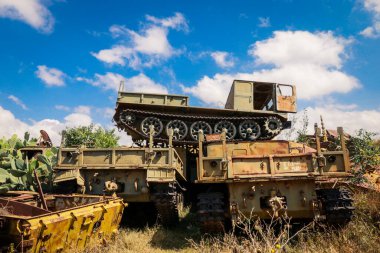 Asmara, Eritre 'deki Tank Mezarlığı' nda Kaktüsler tarafından çevrelenmiş Yok Edilmiş Savaş Makineleri ve Tanklar