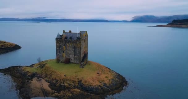 Veduta Aerea Castle Stalker Scozia — Video Stock
