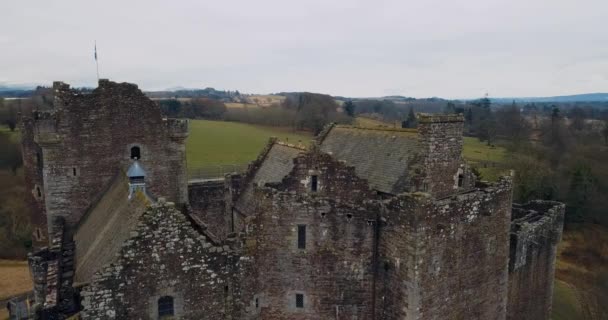 Luftaufnahme Von Doune Castle Schottland — Stockvideo
