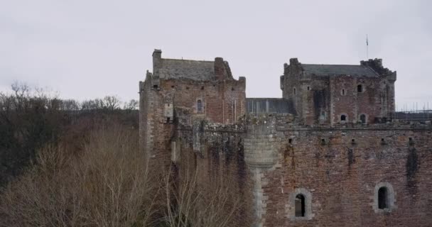 Aerial View Doune Castle Scotland — Video