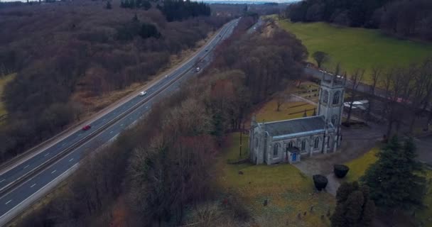 Vista Aérea Antigua Catedral Escocia — Vídeo de stock