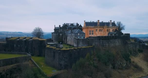 Flygfoto Över Stirling Castle Ancient Scotland — Stockvideo