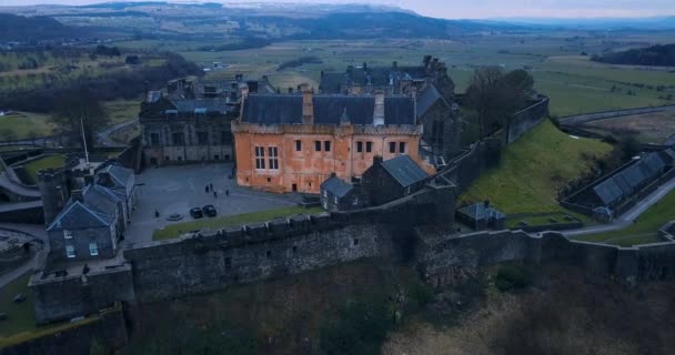 Luftaufnahme Von Stirling Castle Altes Schottland — Stockvideo