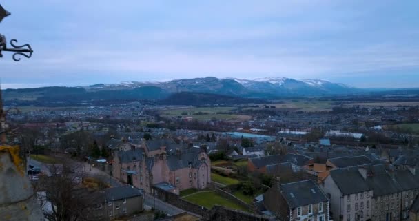 Panorama Stirling Skotsku Letecký Pohled — Stock video