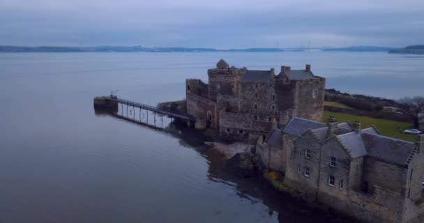 Vista Aérea Del Castillo Blackness Escocia — Vídeos de Stock
