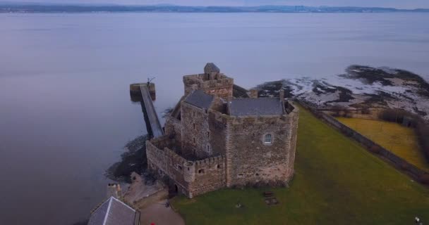 Αεροφωτογραφία Του Blackness Castle Στη Σκωτία — Αρχείο Βίντεο