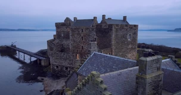 Luftaufnahme Von Blackness Castle Schottland — Stockvideo