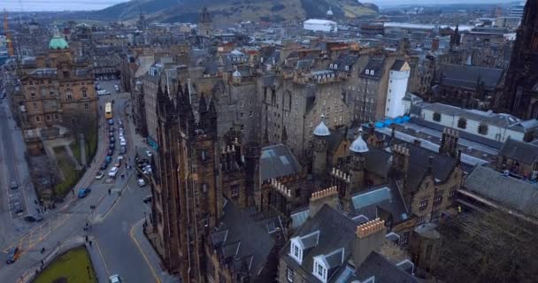 Edinburgh City Centre Aerial View — Stock Video