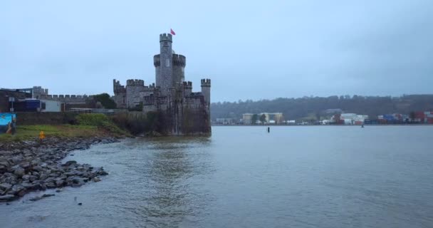 Blackrock Castle Observatory Aerial View Ireland — Stock Video