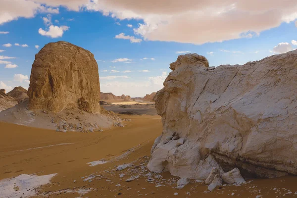 Blick Auf Die Sandformationen Schutzgebiet Weiße Wüste Nationalpark Der Oase — Stockfoto