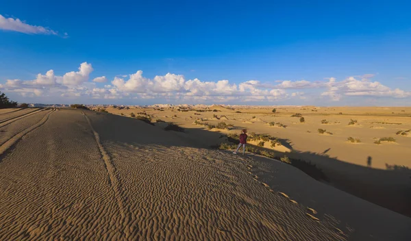 Imagen Del Turista Área Protegida Del Desierto Blanco Sahara Farafra —  Fotos de Stock