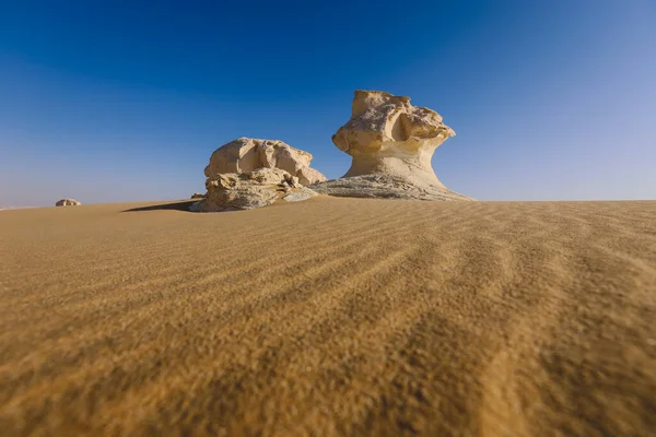 Fantastiska Sandformationer Den Vita Öknen Skyddade Området Nationalpark Farafra Oasis — Stockfoto