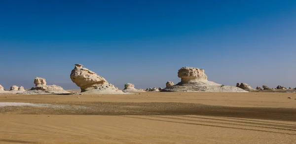 Fantastiska Sandformationer Den Vita Öknen Skyddade Området Nationalpark Farafra Oasis — Stockfoto