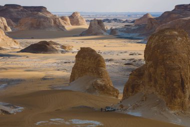 Farafra Oasis, Mısır 'daki Beyaz Çöl Koruma Alanı manzarası